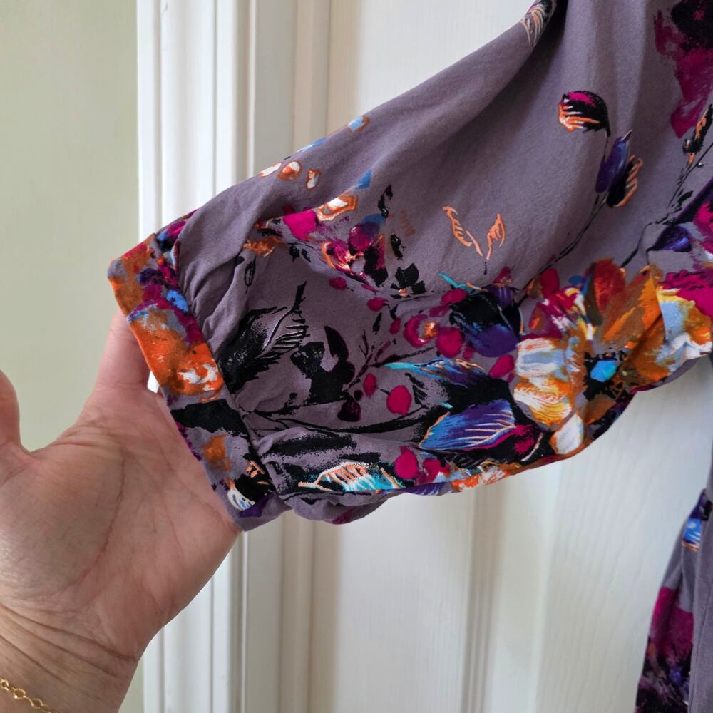 Umgee Vibrant Colorful Boho Bloom Babydoll Tunic Dress Size Small - Picture 6 of 8